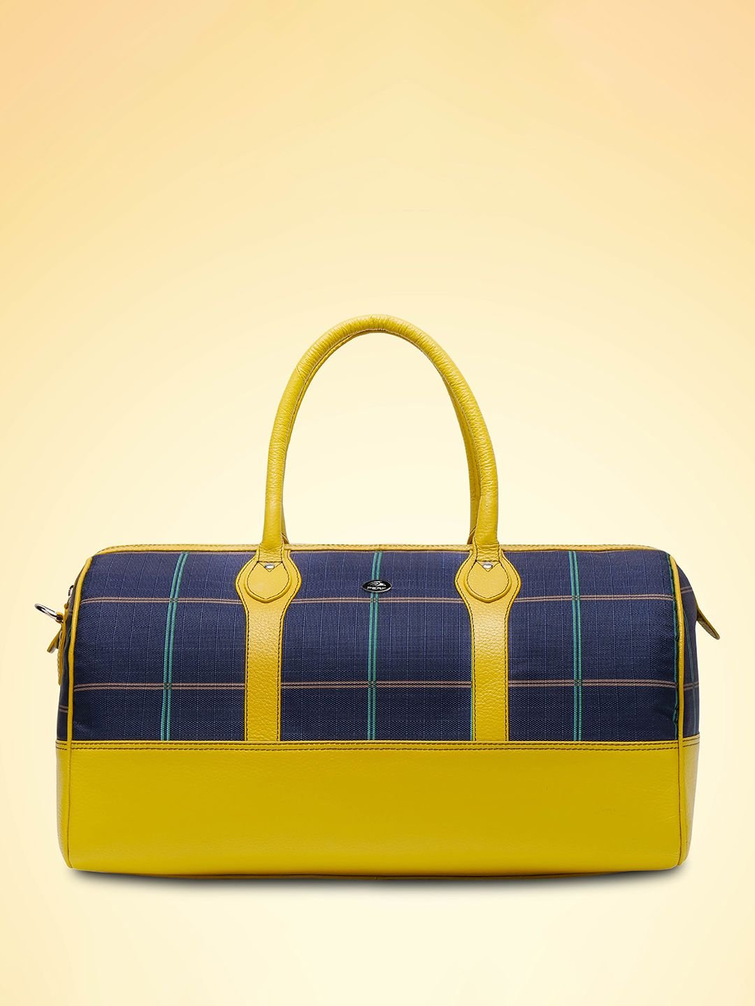 PERF Unisex Colorblocked Travel, Gym & Weekend Leather Duffel Bag With Two Short Handles