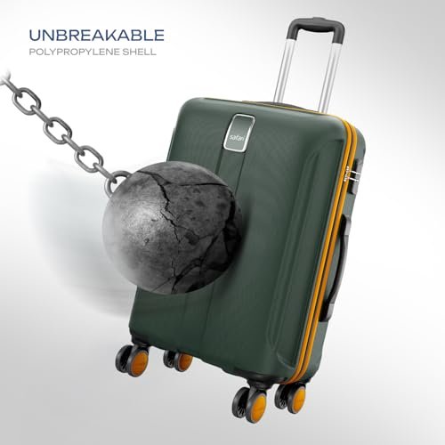 Safari Thorium Neo 8 Wheels Spinner Set of 3 Trolley Bags, Hard Case Polycarbonate, 360° Wheeling Carry on & Check-in Luggage for Men & Women, Suitcase for Travel, Trolley Bags for Travel, Dusk Green - Image 2