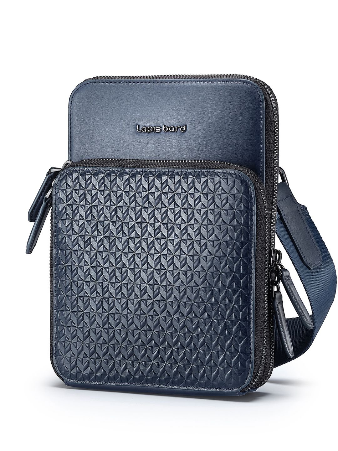 Lapis Bard Men Navy Enigma Crossbody Travel Bag - Image 3