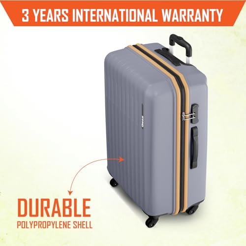 Safari Genius Alley Set of 3 (Cabin + Medium + Large) Trolley Bags Hard Case Polypropylene, 4 Wheels, 360 Degree Wheeling Luggage, Suitcase for Travel, Trolley Bags for Travel, Flintstone - Image 2