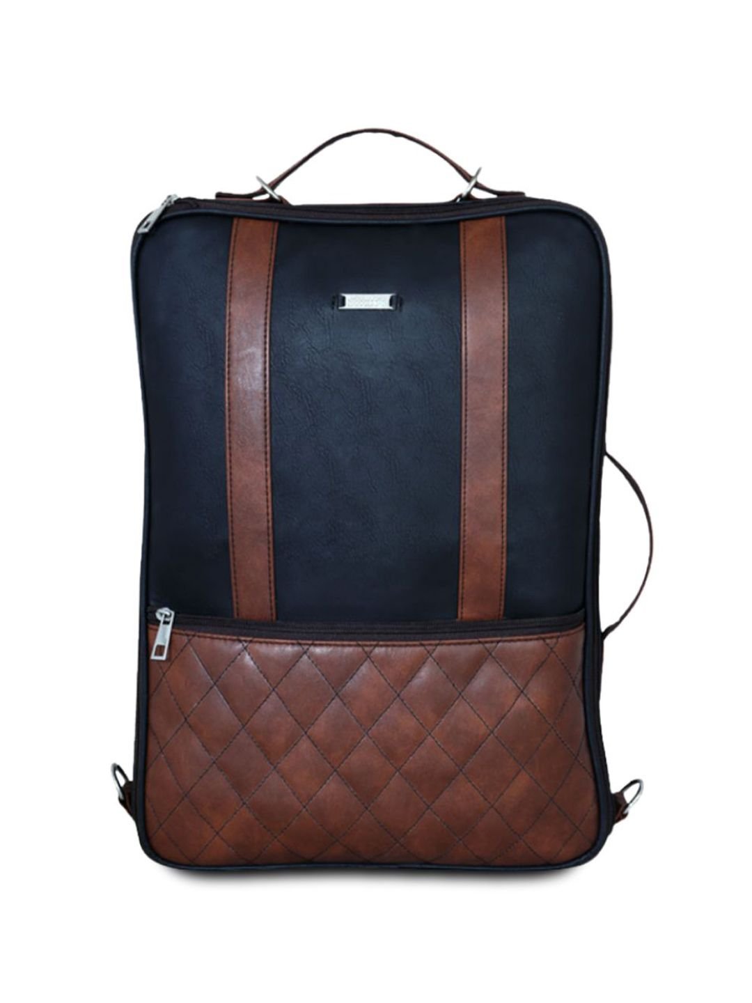 STRUTT Unisex Colourblocked Munich All in One Leather Travel Backpack - Image 3