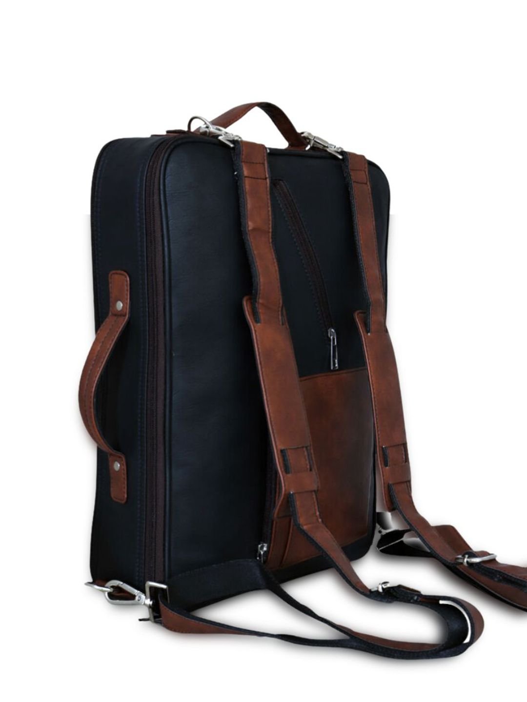 STRUTT Unisex Colourblocked Munich All in One Leather Travel Backpack - Image 4