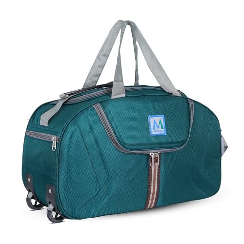 M MEDLER Jerry Duffle Bag | Waterproof Strolley Duffle Bag | 2 Wheel Duffel Bag | Luggage Bag with Adjustable Strap - (Turquoise)