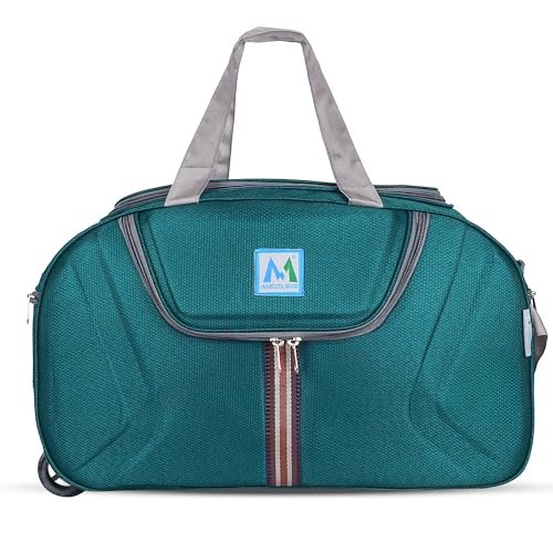 M MEDLER Jerry Duffle Bag | Waterproof Strolley Duffle Bag | 2 Wheel Duffel Bag | Luggage Bag with Adjustable Strap - (Turquoise) - Image 2