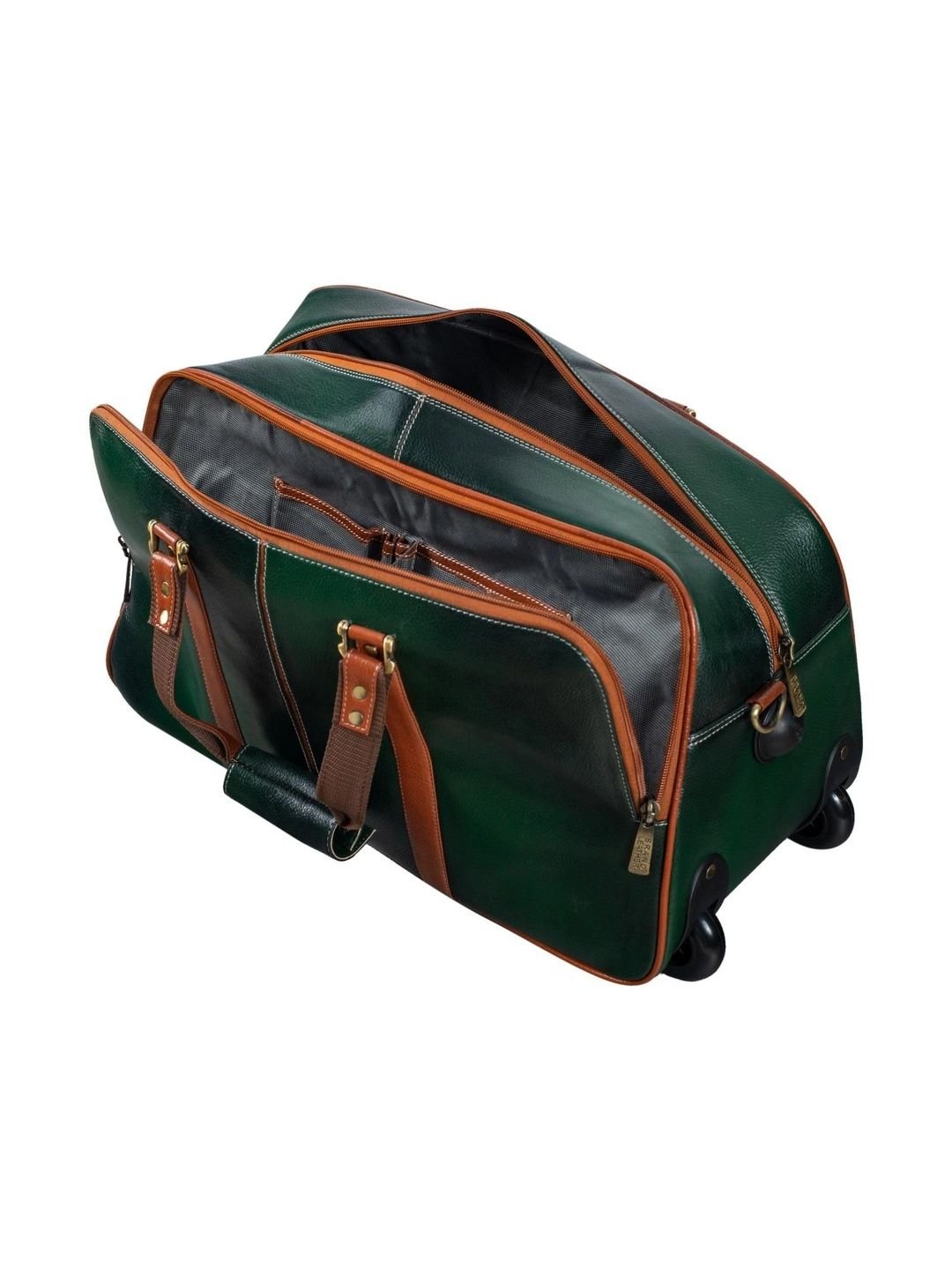 BRAND LEATHER Genuine Leather Travel Duffle Bag - Image 4