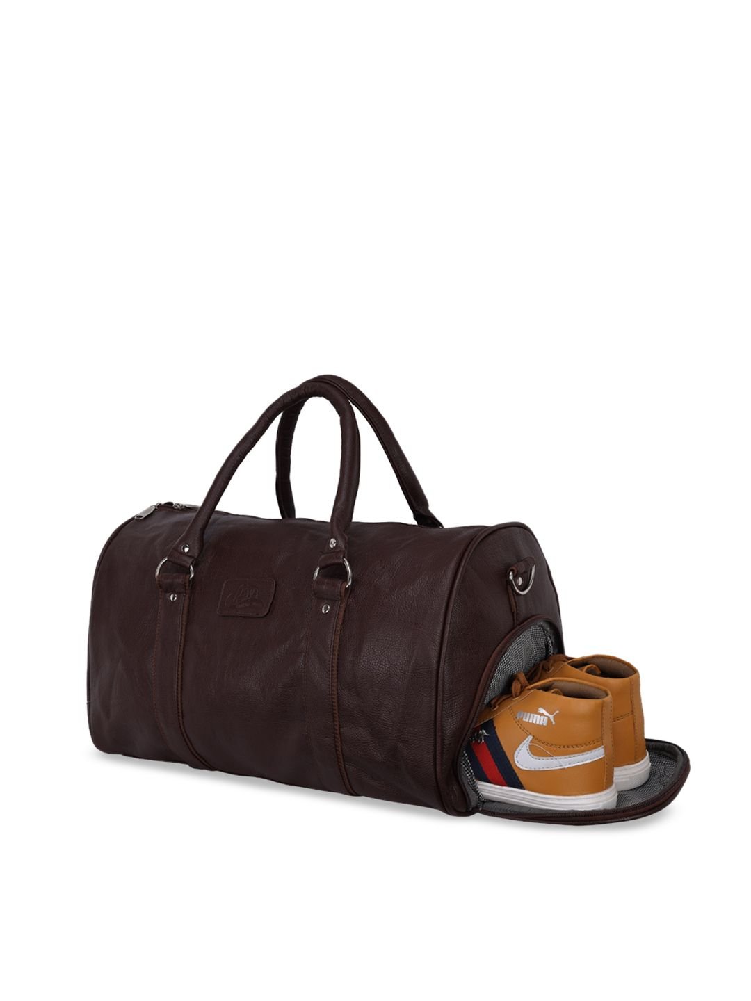 Leather World Unisex Brown Solid Medium Duffle Travel Luggage Bag - Image 2