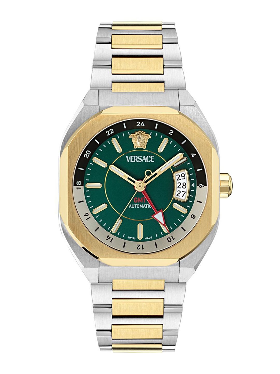 Versace Versace V-Contempo Gmt Men Asymmetrical Dial & Bracelet Style Analogue Watch VE0I00325