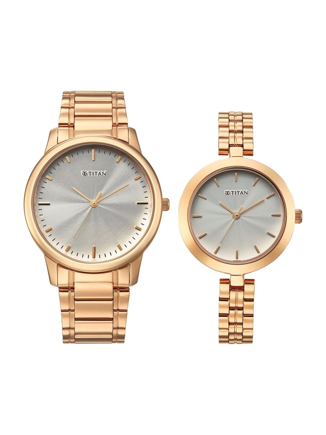 Titan Bandhan Eternal Pair Analog with Date Silver Dial Watch for Couples - 19672967WM01 - Image 2