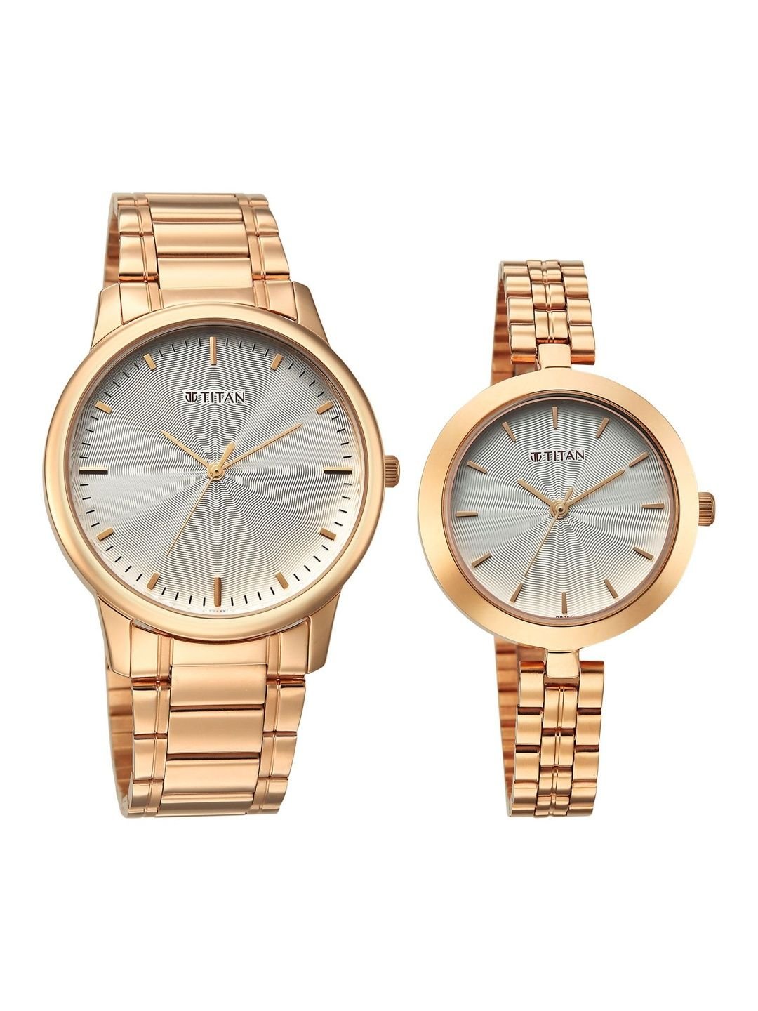 Titan Bandhan Eternal Pair Analog with Date Silver Dial Watch for Couples - 19672967WM01 - Image 3