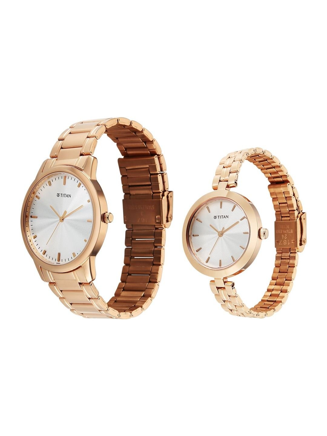 Titan Bandhan Eternal Pair Analog with Date Silver Dial Watch for Couples - 19672967WM01 - Image 4