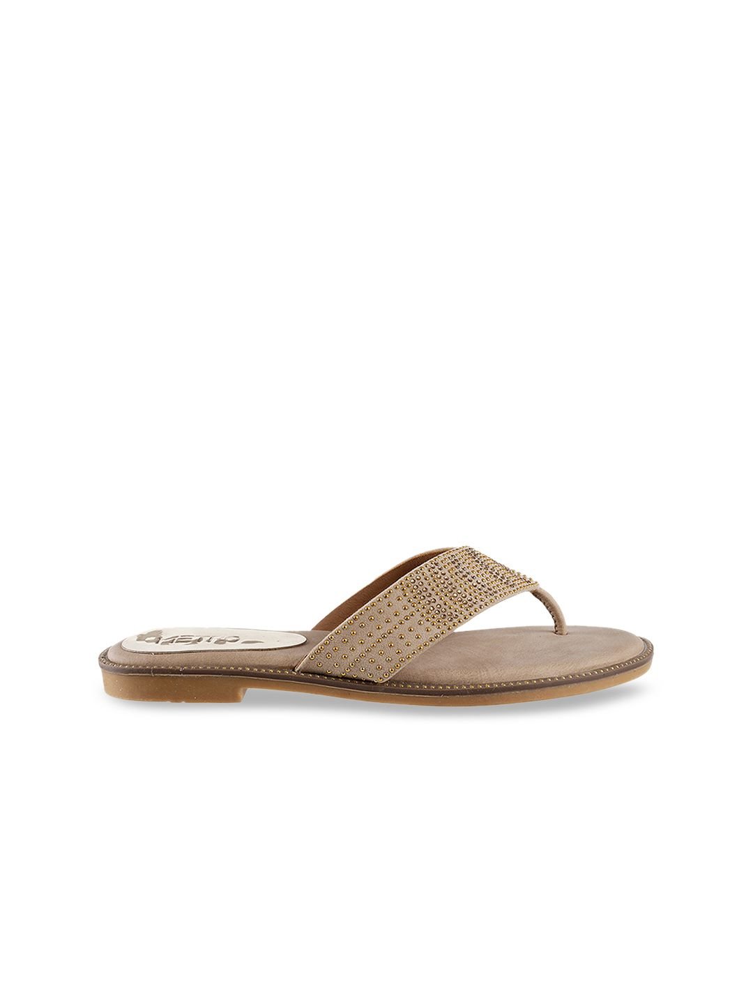 Metro Women Beige Embellished Open Toe Flats - Image 3