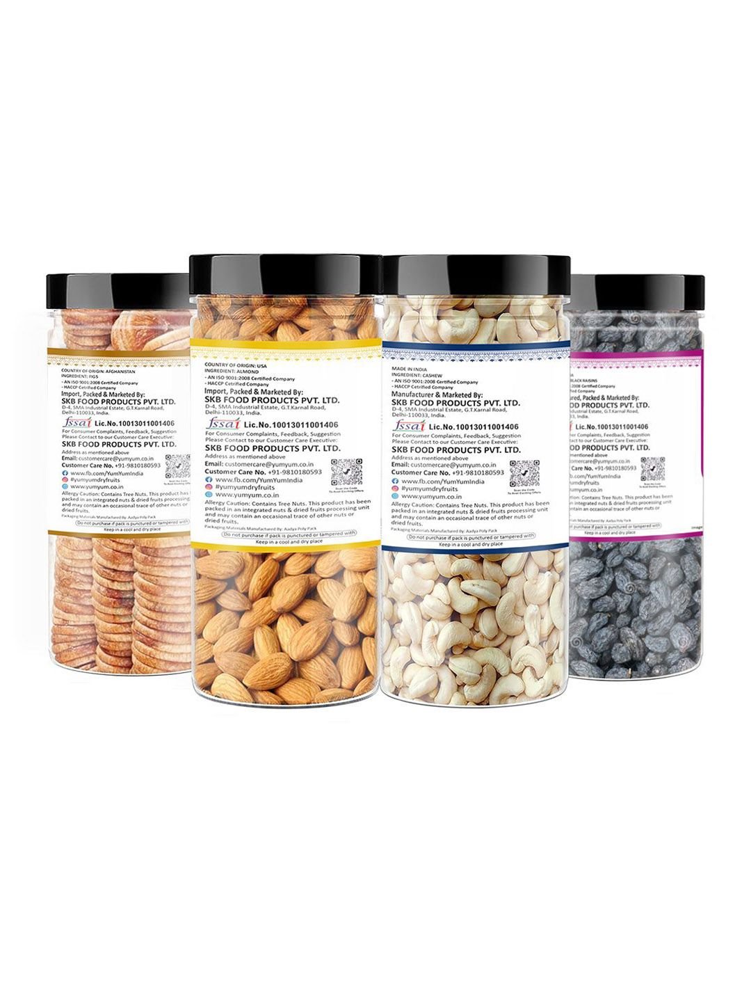 YUM YUM 4-Pcs Almond Cashew Black Raisins Anjeer 250g Each - Image 3