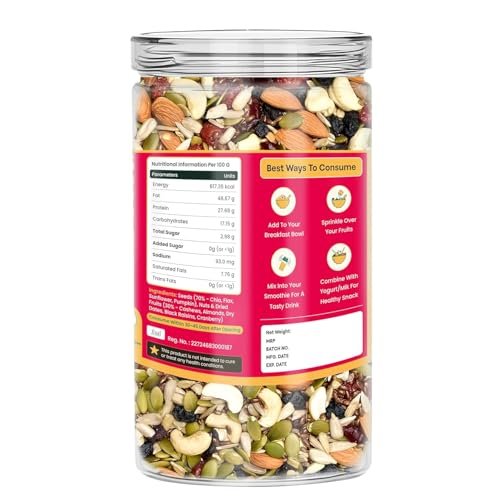 QuicSnacks 9-in-1 Mix Detoxibites Seeds 400g – Omega-3 Rich, Crunchy Vegetarian Trail Mix | Heart Health, Circulation & Energy Boost | Nuts, Seeds & Dry Fruits Snack - Image 9