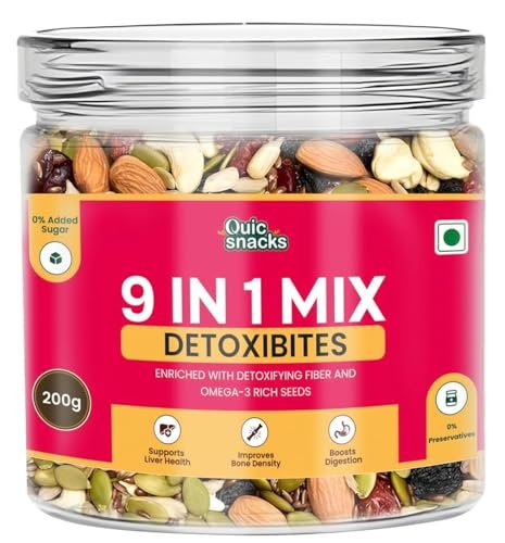 QuicSnacks 9-in-1 Mix Detoxibites Seeds 400g – Omega-3 Rich, Crunchy Vegetarian Trail Mix | Heart Health, Circulation & Energy Boost | Nuts, Seeds & Dry Fruits Snack - Image 14