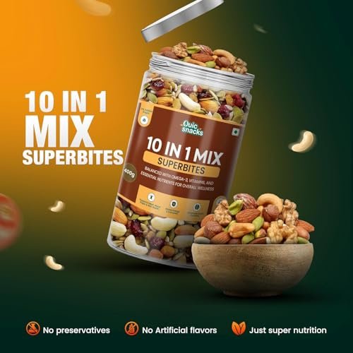 QuicSnacks 10 in 1 Mix Superbites Mix Seeds | Nuts and Seeds Mixes | Healthy Snack | Ready to Eat | Supports Heart Health, Boosts Energy, and Improves Overall Wellness (400gm) - Image 14