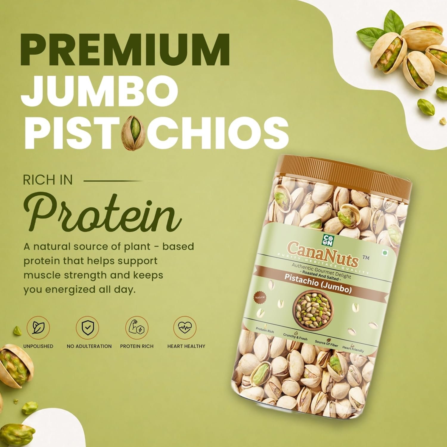 CanaNuts 100% Natural Premium Dry Fruits and Nuts Combo Healthy Cashews, Almonds, Black Raisins, Pistachios, Chilean walnuts Kernel Crunchy, Badam Kaju Pista Akhrot Kishmish | (500Gm X 5) 2.5KG - Image 4