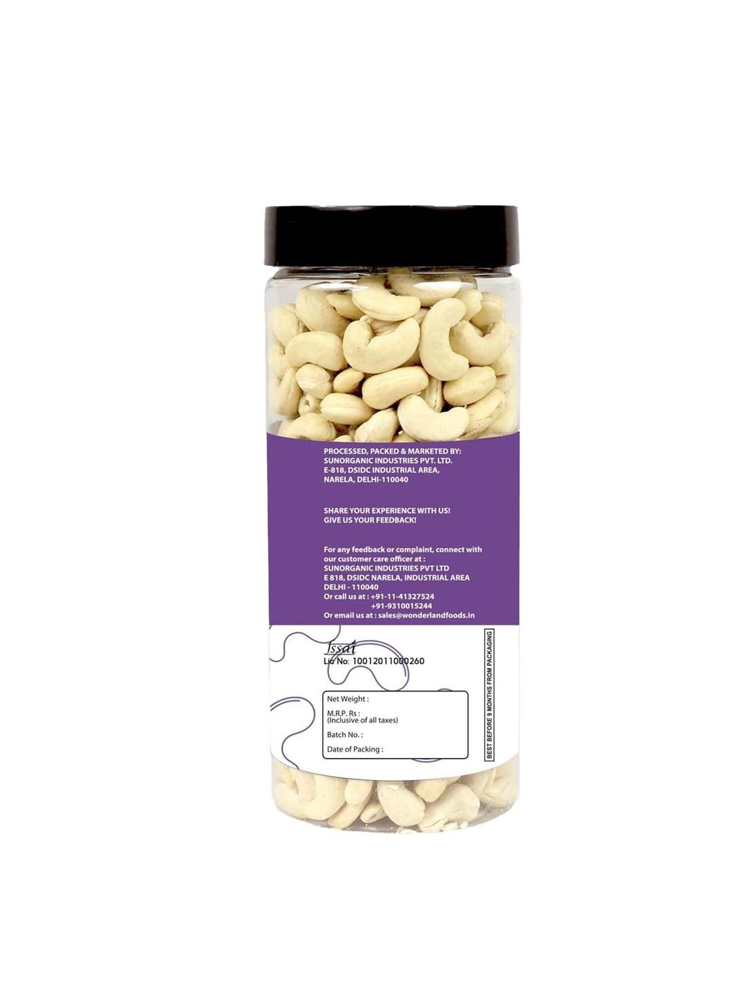 Wonderland Foods Premium Cashew W240 Grade 1Kg (500g X 2) - Image 2