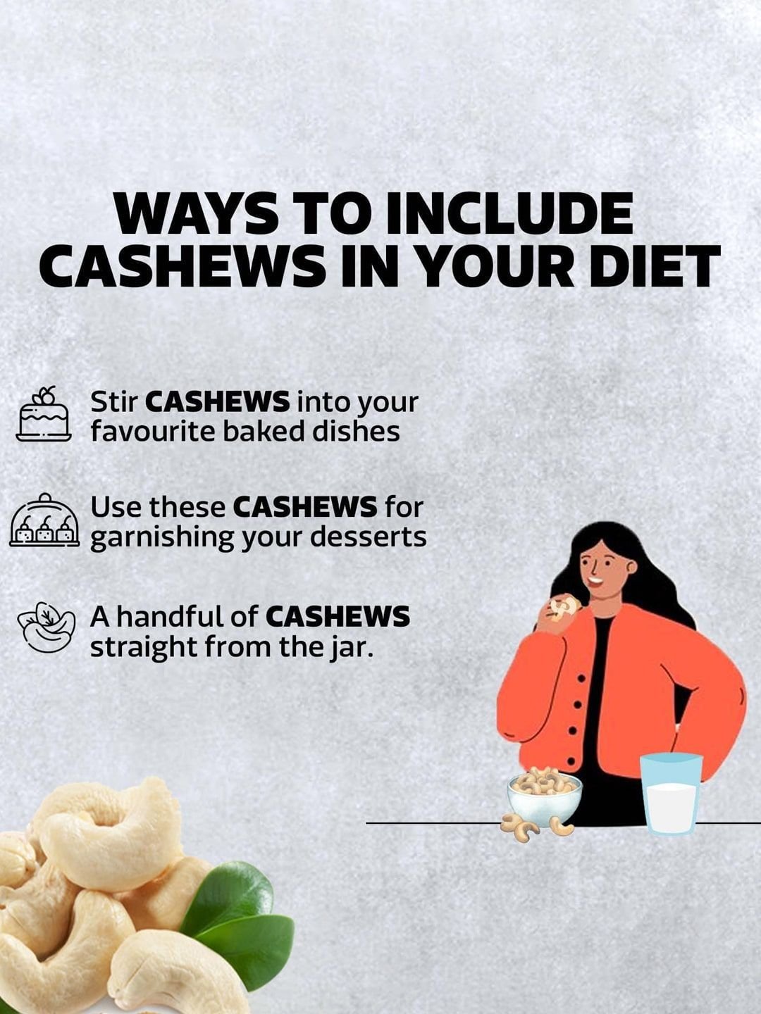 Wonderland Foods Premium Cashew W240 Grade 1Kg (500g X 2) - Image 6