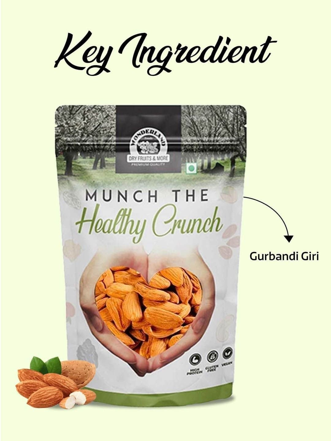 Wonderland Foods Set Of 2 Premium Gurbandi Almond- 500g Each - Image 3