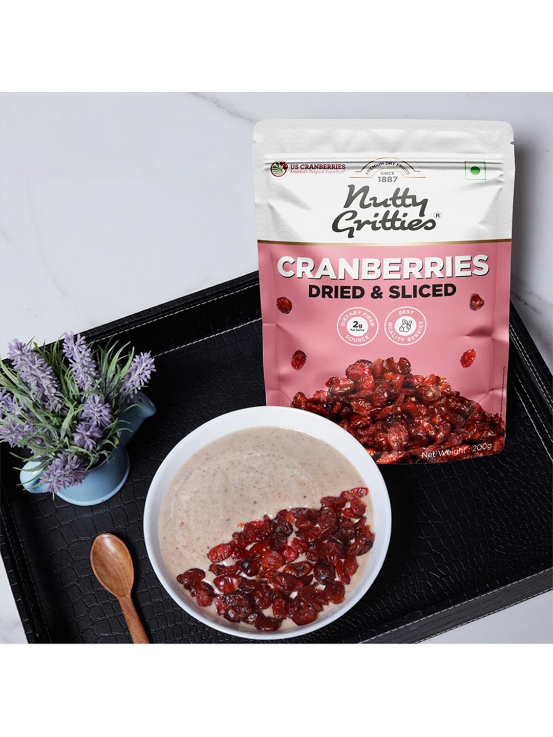Nutty Gritties Pack of 2 Whole Healthy Snackable Dried & Sliced Cranberries 400g - Image 4
