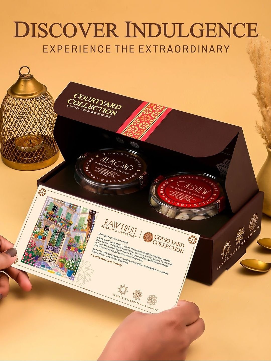 RawFruit Courtyard Collection Set Of 2 Bhaiya Bhabhi Rakhi With Dry Fruits Gift - Image 5