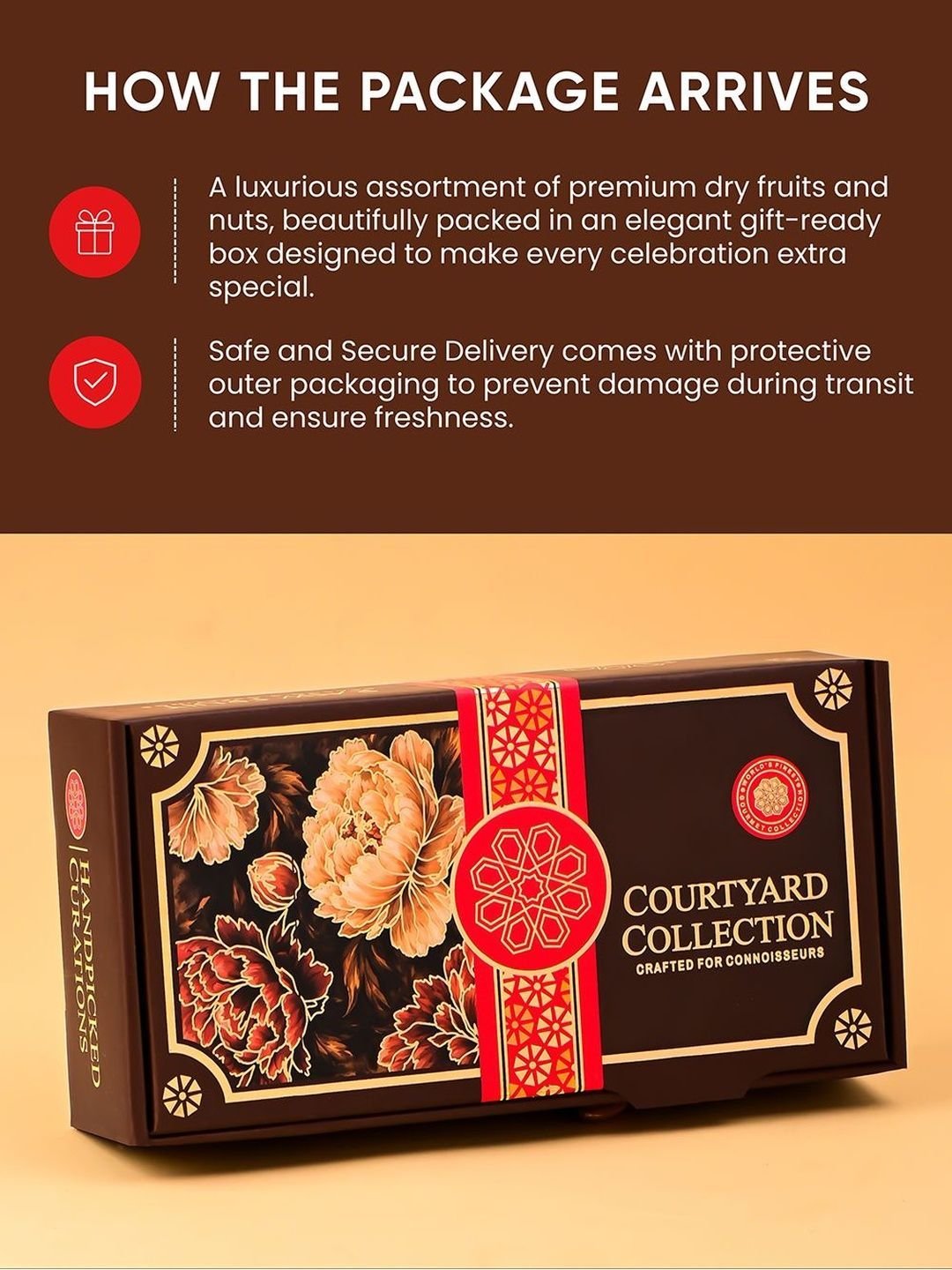 RawFruit Courtyard Collection Set Of 2 Bhaiya Bhabhi Rakhi With Dry Fruits Gift - Image 6