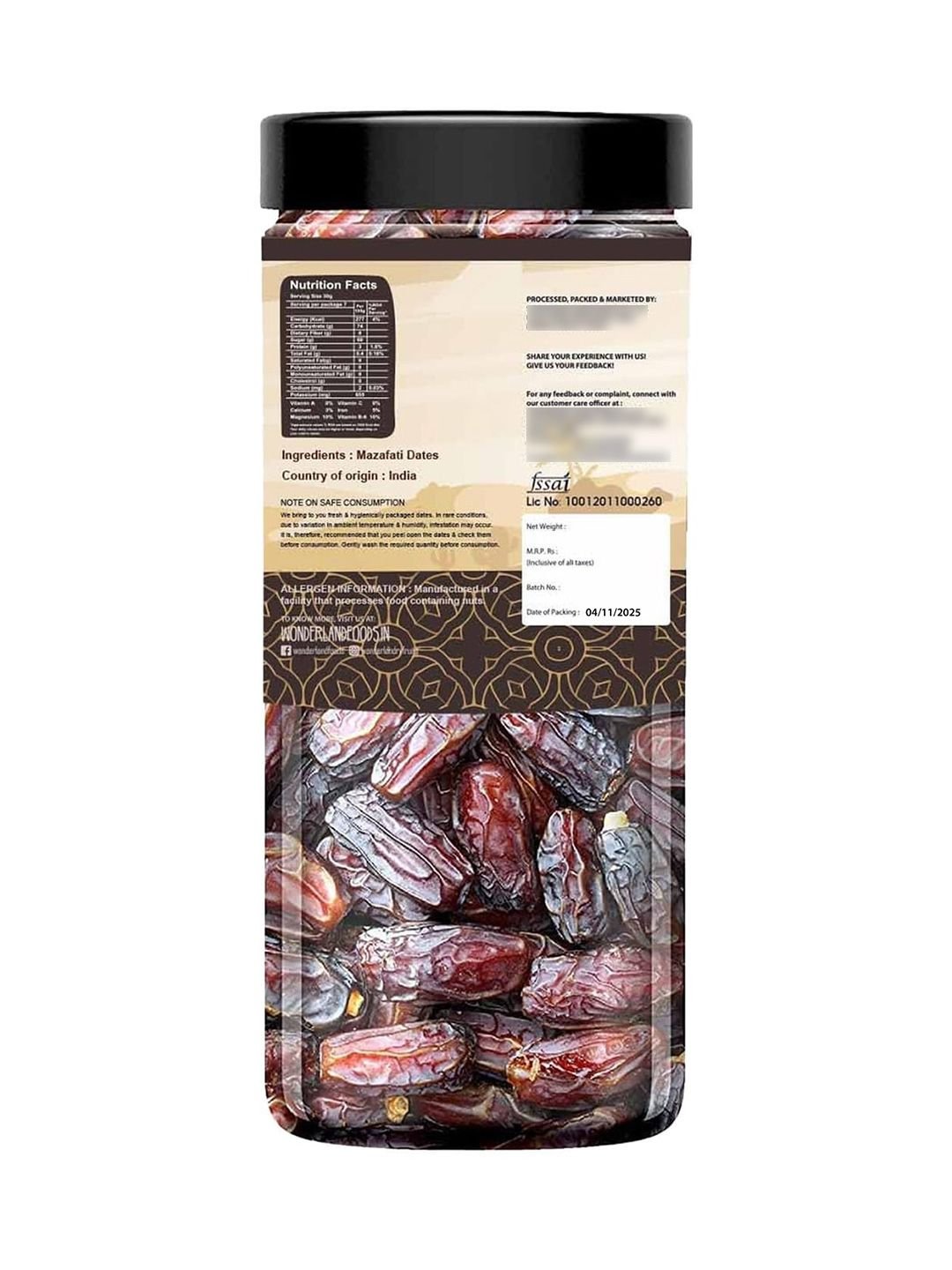 Wonderland Foods Premium Mazafati Dates 400g - Image 2
