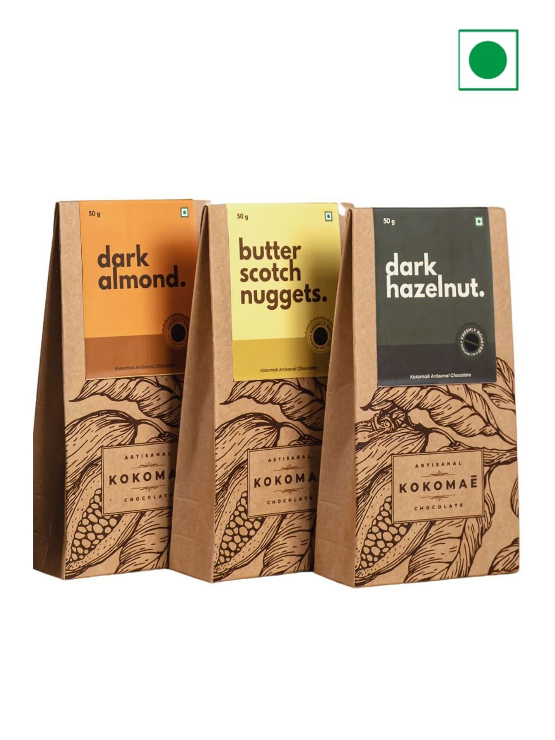 Kokomae Artisanal Chocolate Set Of 3 Chocolates Gifts 50 g Each