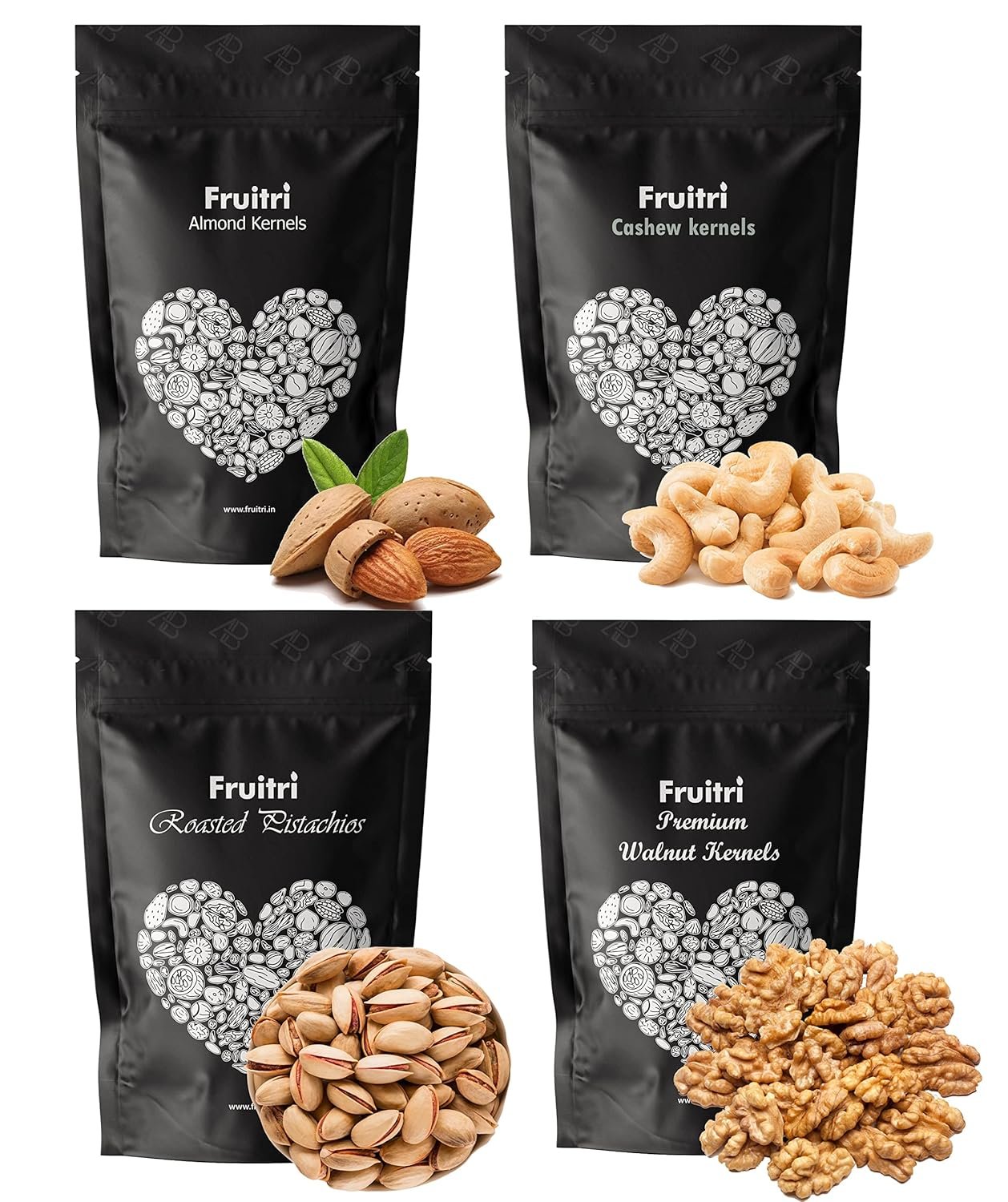 Fruitri Fresh and Premium Nuts, Dry Fruits Combo Pack, Almond, Cashew, Fig, Pistachios (Combo3, 400g x 4) - Image 6