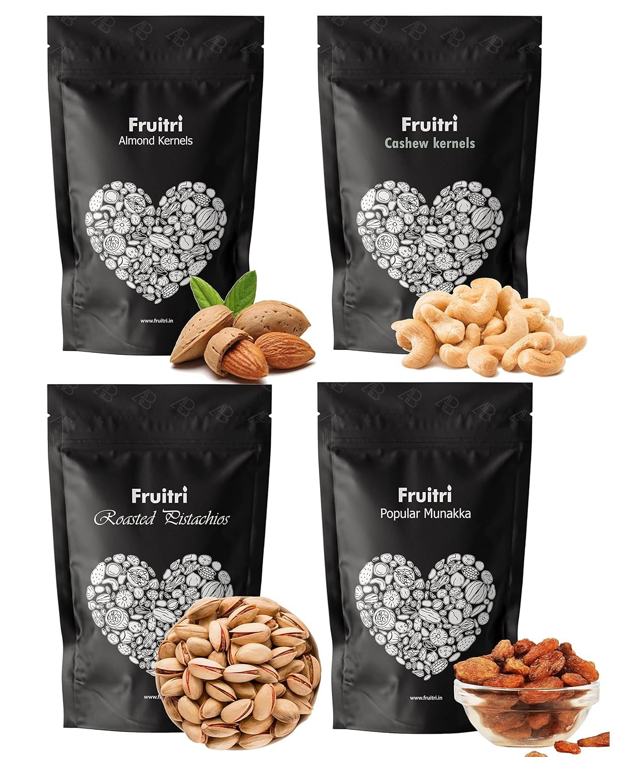 Fruitri Fresh and Premium Nuts, Dry Fruits Combo Pack, Almond, Cashew, Fig, Pistachios (Combo3, 400g x 4) - Image 7