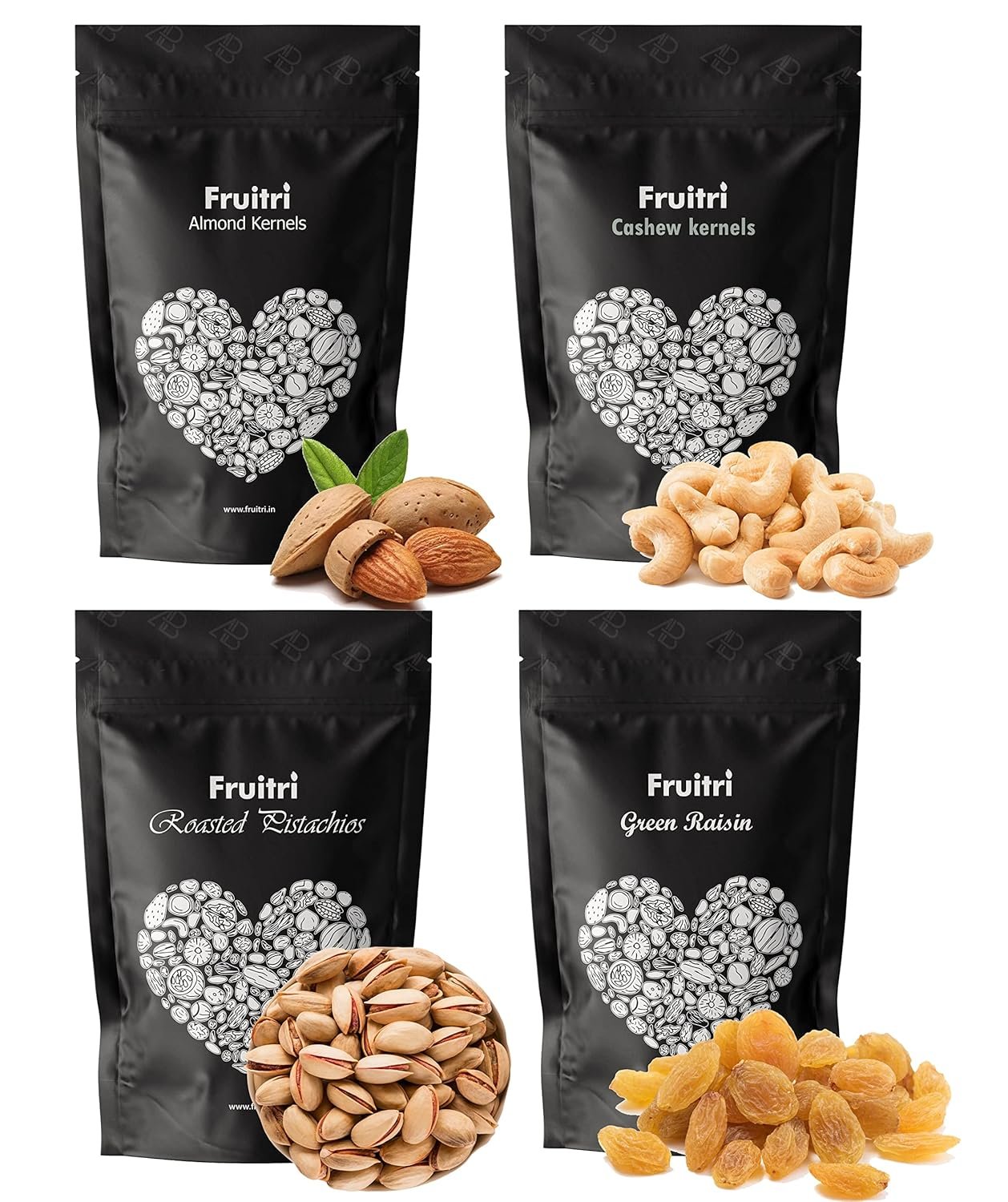 Fruitri Fresh and Premium Nuts, Dry Fruits Combo Pack, Almond, Cashew, Fig, Pistachios (Combo3, 400g x 4) - Image 8