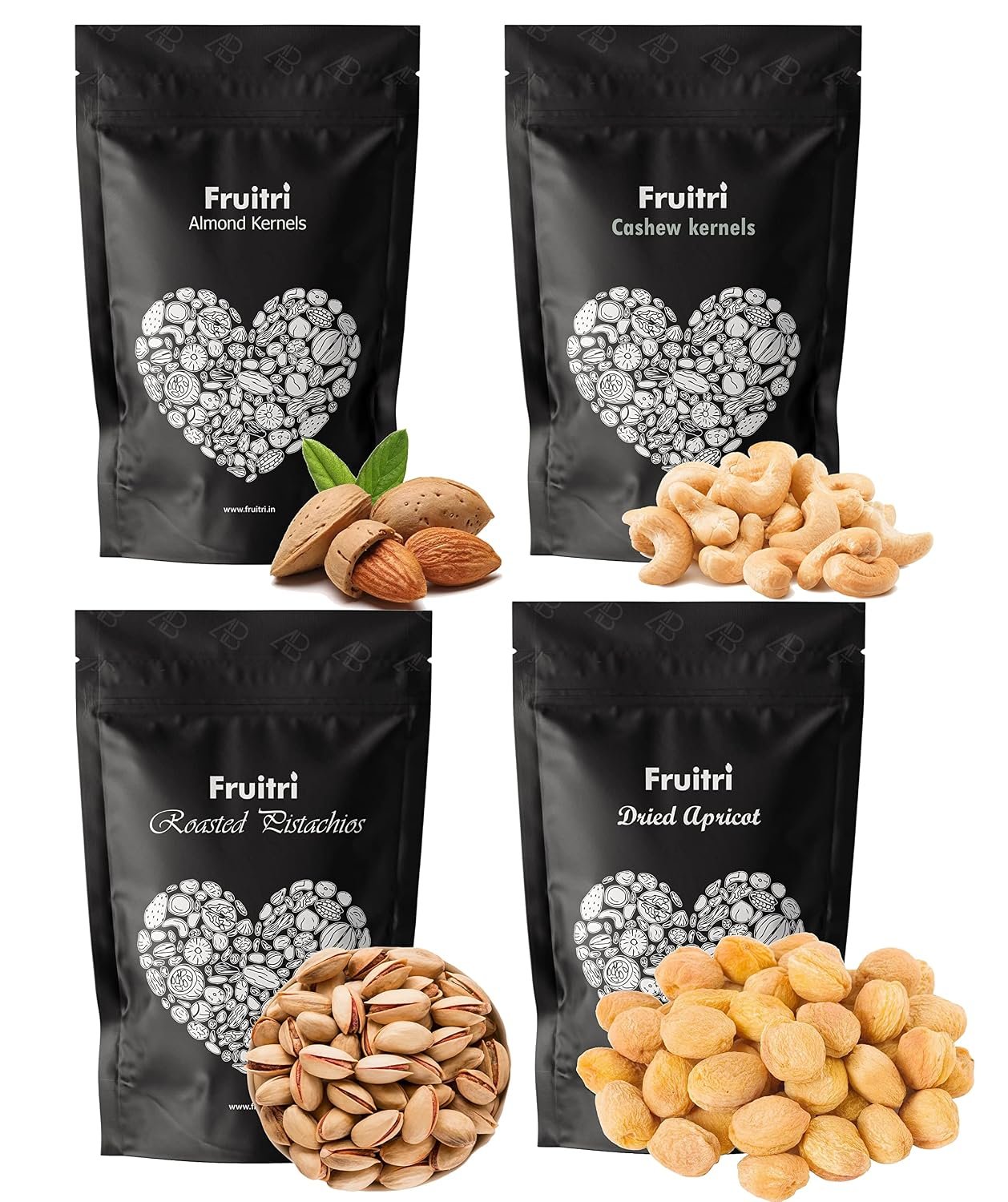 Fruitri Fresh and Premium Nuts, Dry Fruits Combo Pack, Almond, Cashew, Fig, Pistachios (Combo3, 400g x 4) - Image 9