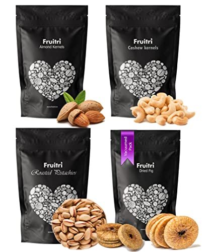 Fruitri Fresh and Premium Nuts, Dry Fruits Combo Pack, Almond, Cashew, Fig, Pistachios (Combo3, 400g x 4) - Image 10