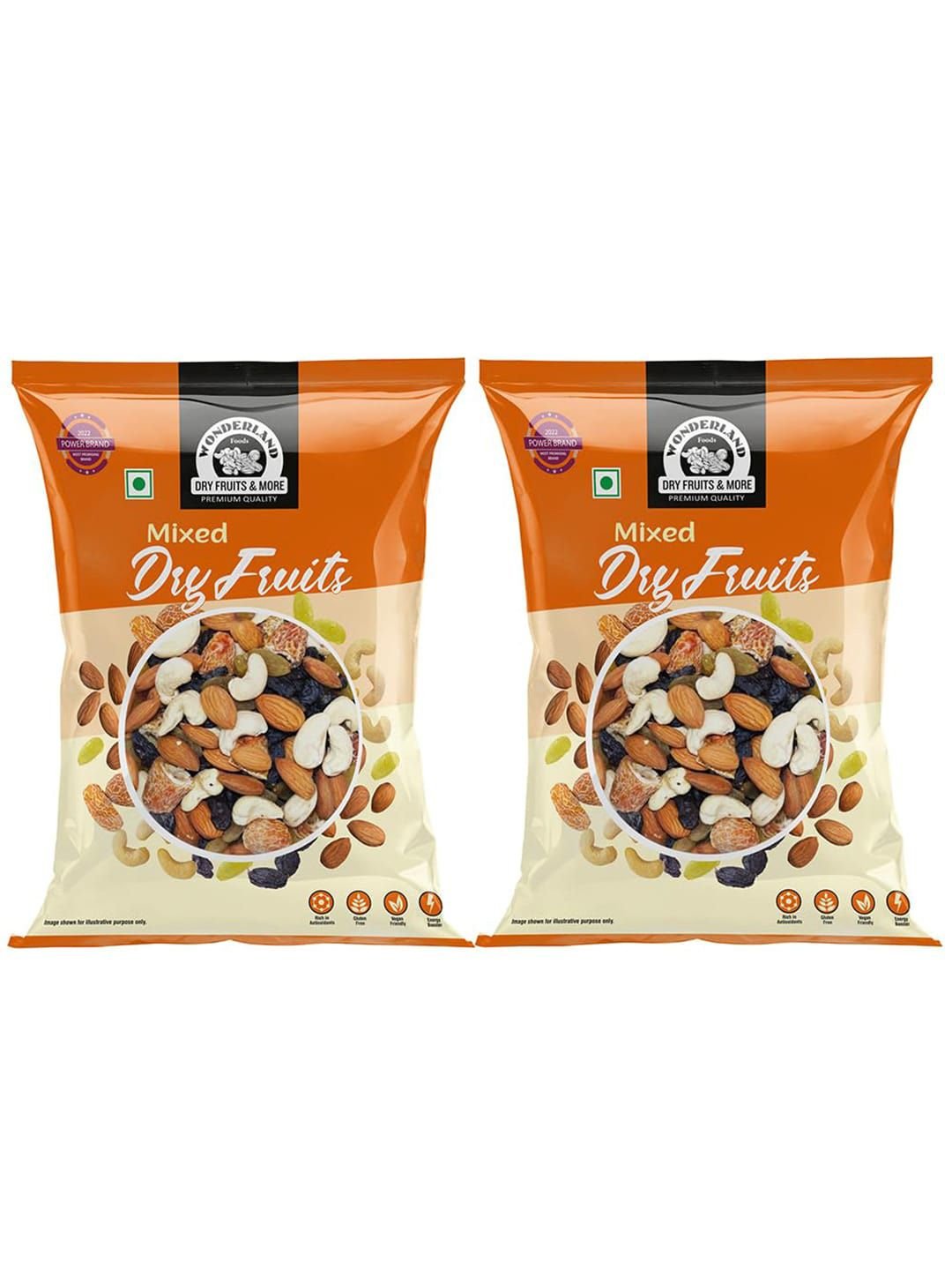 Wonderland Foods Pack Of 2 Mix Dry Fruits Panchmewa 500 g Each