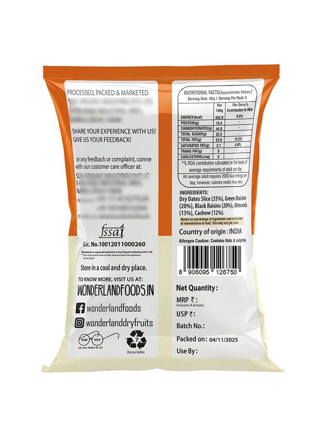 Wonderland Foods Pack Of 2 Mix Dry Fruits Panchmewa 500 g Each - Image 2