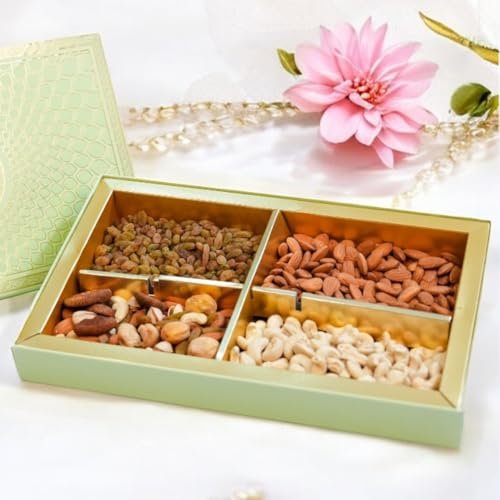 ZOROY Green Peacock Gift Hamper Box of Dry Fruits 800g – Assorted Premium Nut Collection of Almond, Cashew, Raisins, Mixed Dryfruits - Ideal pack for Diwali Festive and Corporate Gifting - Image 7