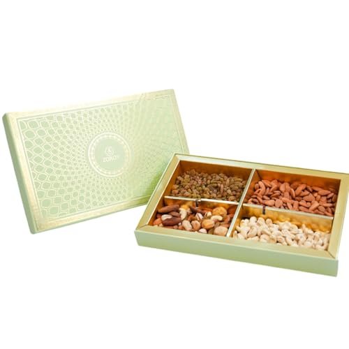 ZOROY Green Peacock Gift Hamper Box of Dry Fruits 800g – Assorted Premium Nut Collection of Almond, Cashew, Raisins, Mixed Dryfruits - Ideal pack for Diwali Festive and Corporate Gifting - Image 10