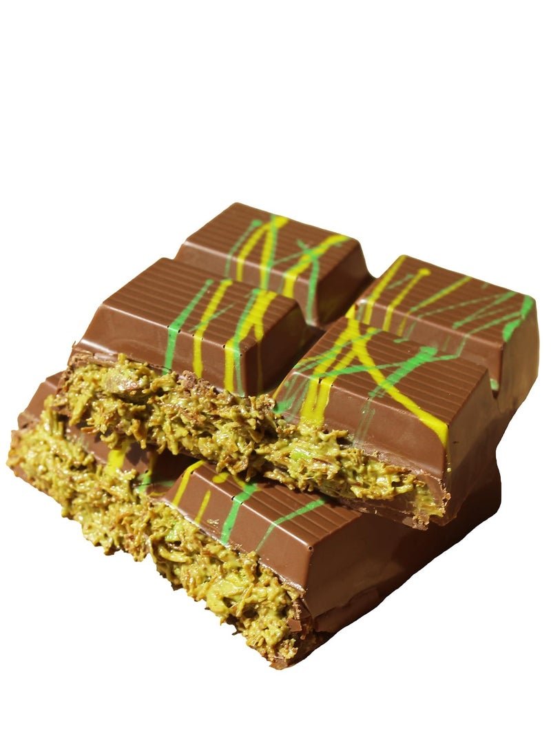 Kunafa & Pistachio Premium Chocolate – Gourmet Fusion of Dessert & Crunchy Nuts – 100g - Image 3
