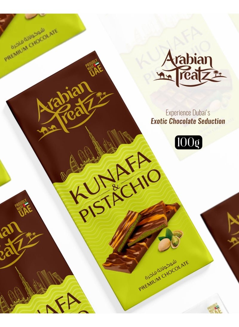 Kunafa & Pistachio Premium Chocolate – Gourmet Fusion of Dessert & Crunchy Nuts – 100g - Image 5