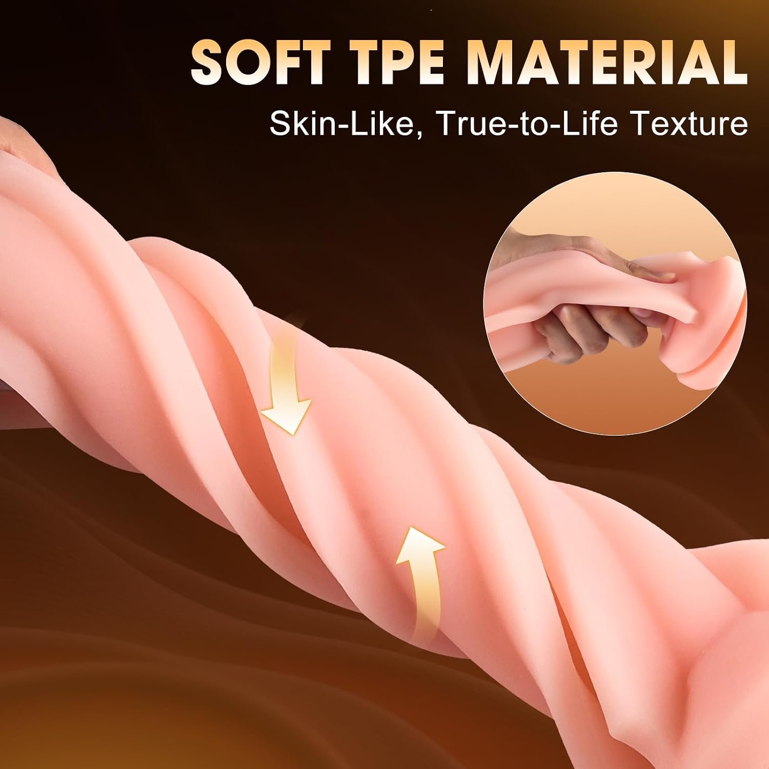 Anal Male Masturbator with 7.3" Depth Textured Sleeve,Adjustable Suction | Realistic Anal Sex Play – Soft Fleshy Texture & Adjustable Suction, Manual Stroker for Penis Training, Adult Sex Toy for Men - Image 5