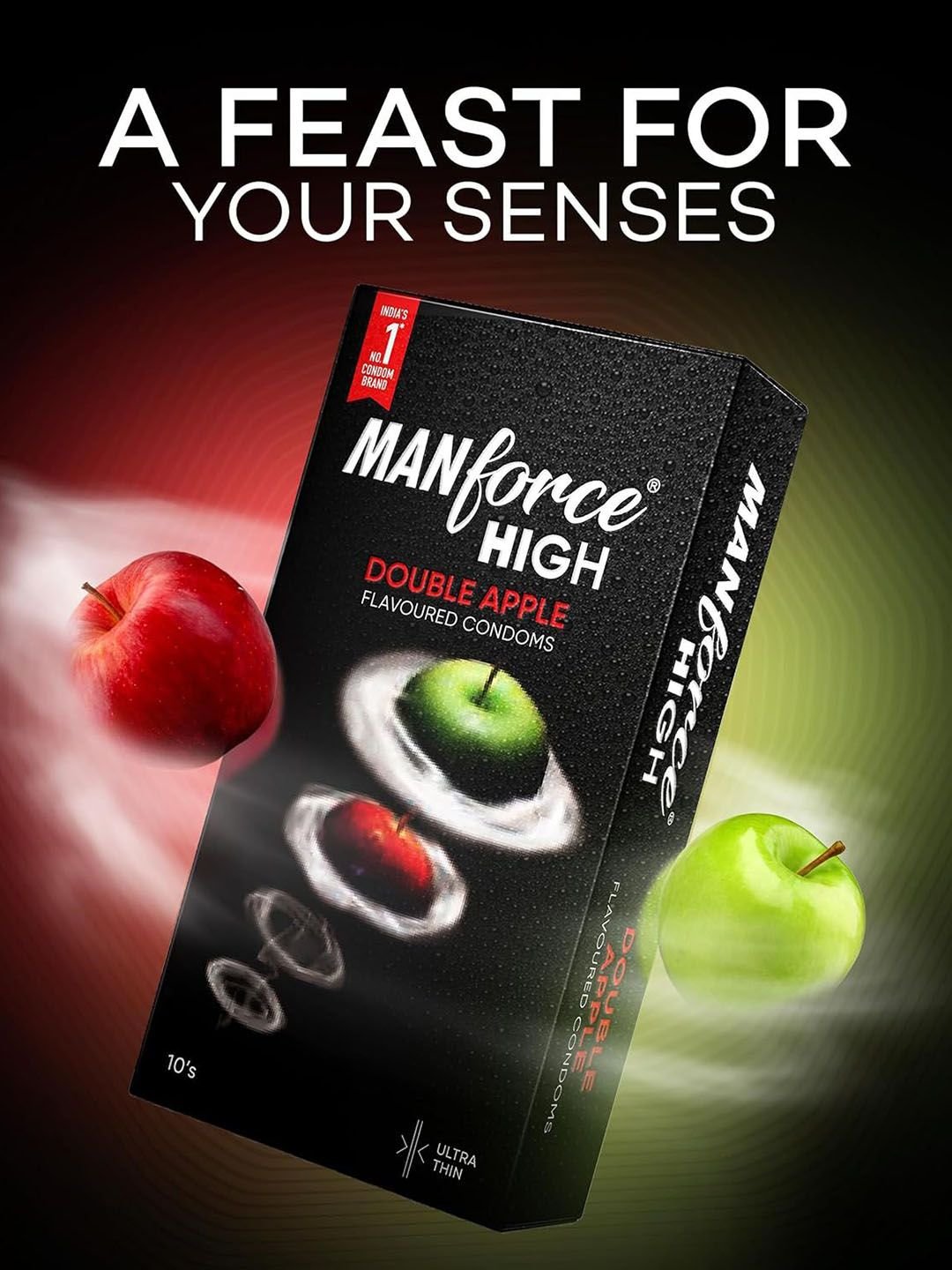 Manforce Manforce Set Of 2 High Lubricated Double Apple Flavoured Condoms - 10Pcs Each - Image 3