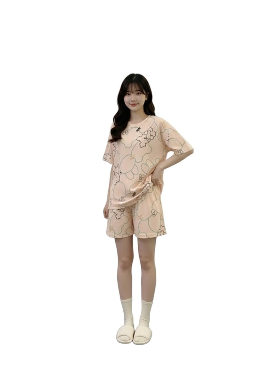 Lunza Women’s Cotton Pajama Set with Top & Pants|| Korean Night Suit|| Lightweight Printed Set || Soft & Comfy Sleepwear for Girls & Women - Image 7