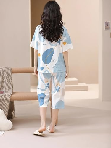 Lunza Women’s Cotton Pajama Set with Top & Pants|| Korean Night Suit|| Lightweight Printed Set || Soft & Comfy Sleepwear for Girls & Women - Image 12