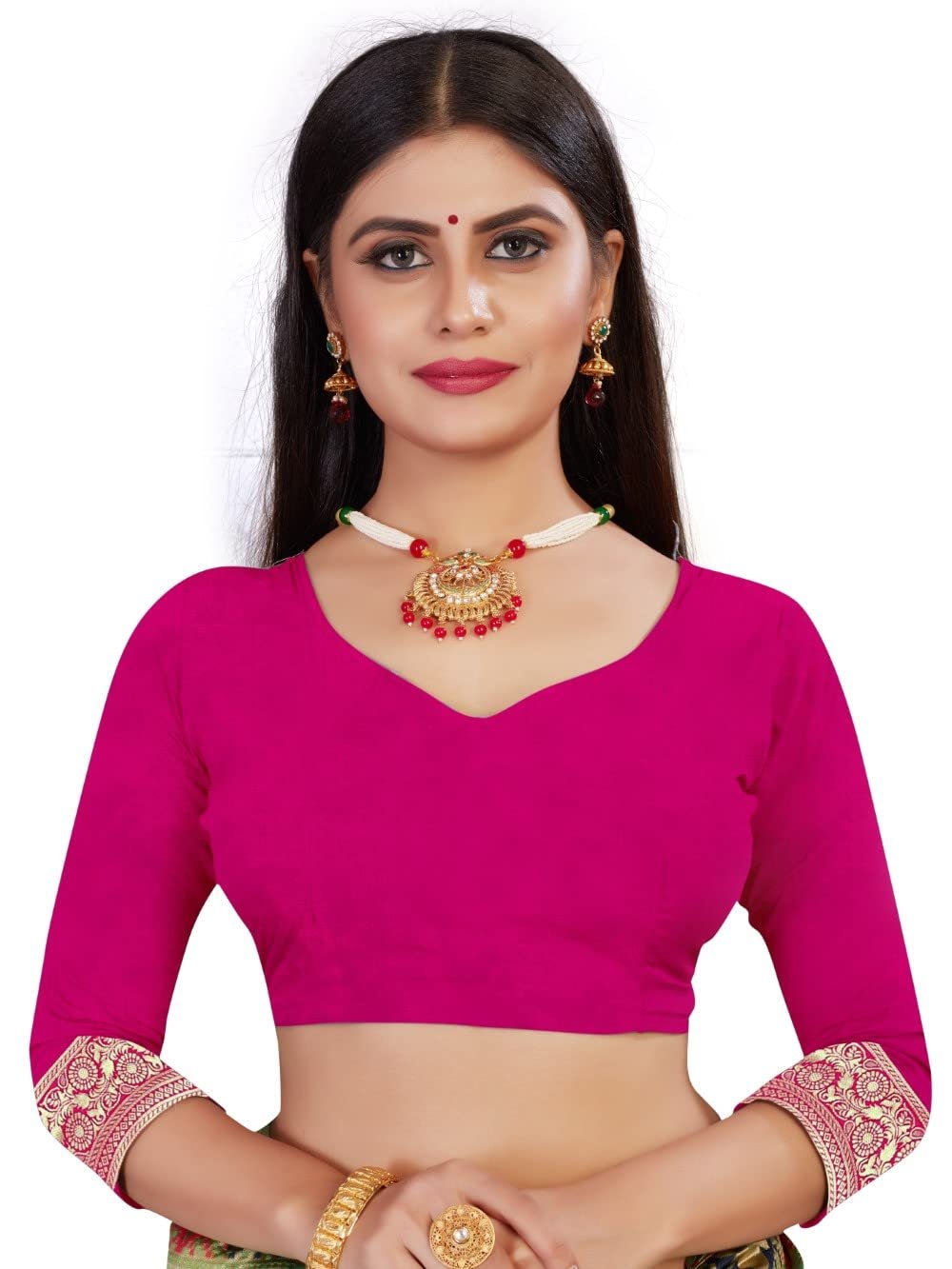 C J Enterprise Women's Pure Kanjivaram Silk Saree Soft Design With Blouse Piece For Wedding (Pari124-51) - Image 5