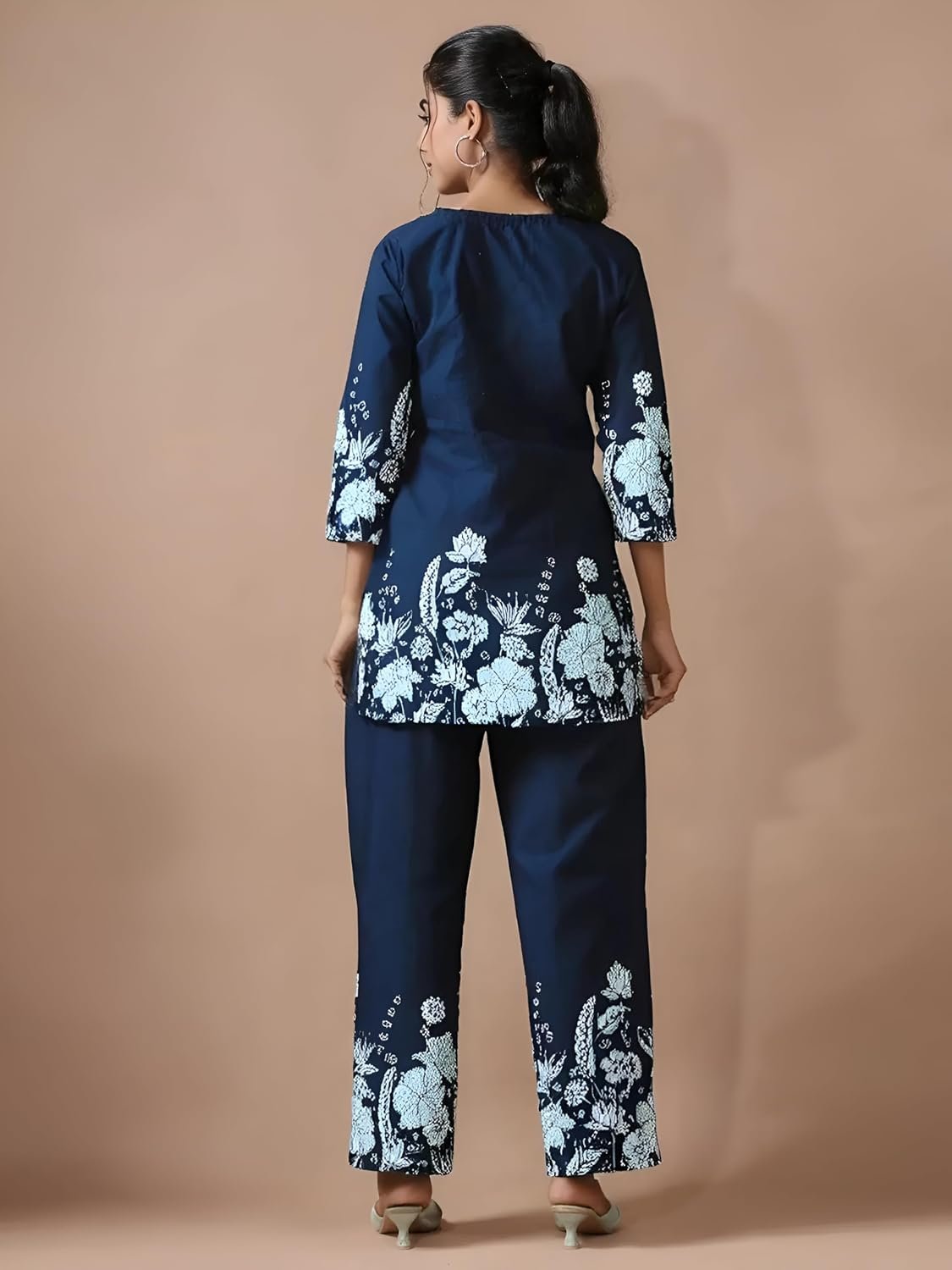 Pinkmint Pure Cotton Printed Co Ord Set for Women l Stylish Comfortable Kurta & Side Pocket Bottom l Modern Ethnic Style (Available in Plus Size) - Image 2