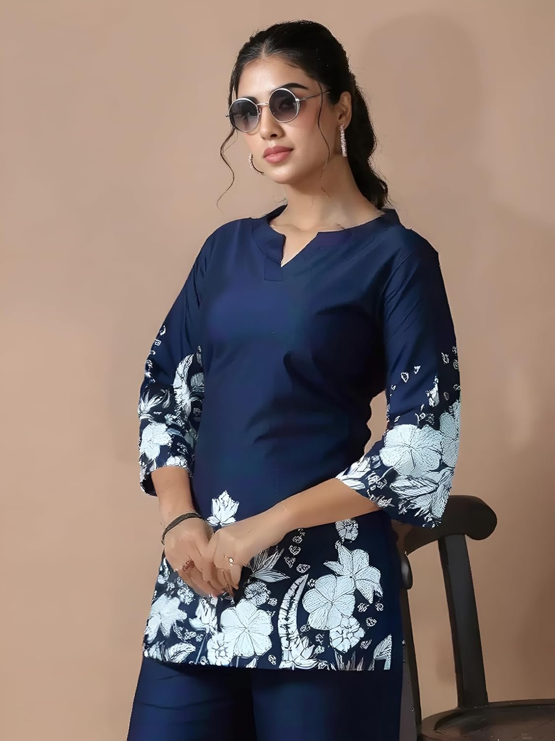 Pinkmint Pure Cotton Printed Co Ord Set for Women l Stylish Comfortable Kurta & Side Pocket Bottom l Modern Ethnic Style (Available in Plus Size) - Image 5