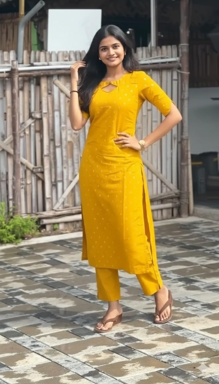 ANNI Designer Women's Viscose Straight Printed Kurta with Pant | Ethnic Indian Kurta Set | Round Neck Keyhole Design | Elbow Sleeve Traditional Dress | Office Occasion Outfit - Image 2