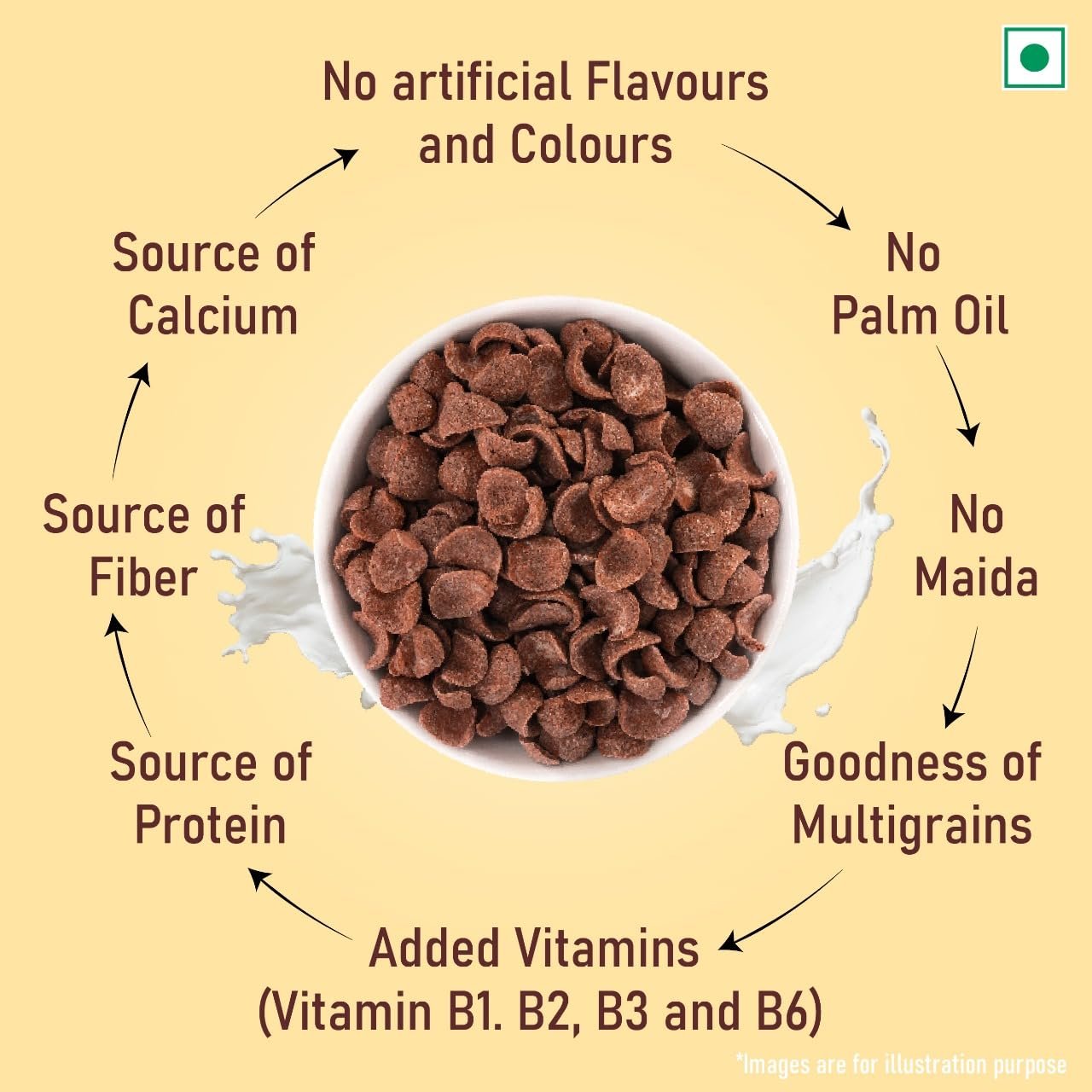 Kwality Choco Flakes 1.2 Kg | Crispy, Wholesome Cereal Made with Whole Wheat | Zero Maida and No Preservatives | Packed with Fiber, Protein - Image 4