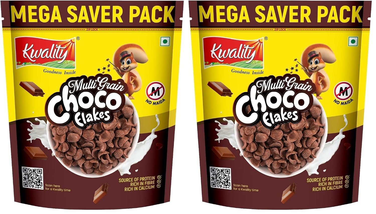 Kwality Choco Flakes 1.2 Kg | Crispy, Wholesome Cereal Made with Whole Wheat | Zero Maida and No Preservatives | Packed with Fiber, Protein - Image 9