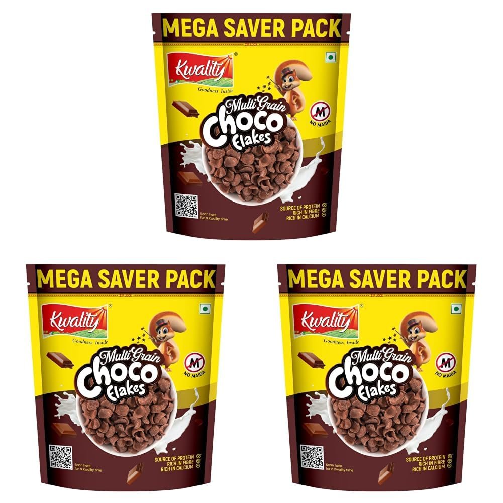 Kwality Choco Flakes 1.2 Kg | Crispy, Wholesome Cereal Made with Whole Wheat | Zero Maida and No Preservatives | Packed with Fiber, Protein - Image 10